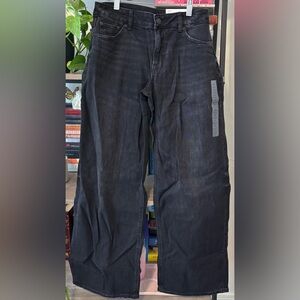 American Eagle Dreamy Drape Low-Rise Baggy Wide Leg in Black